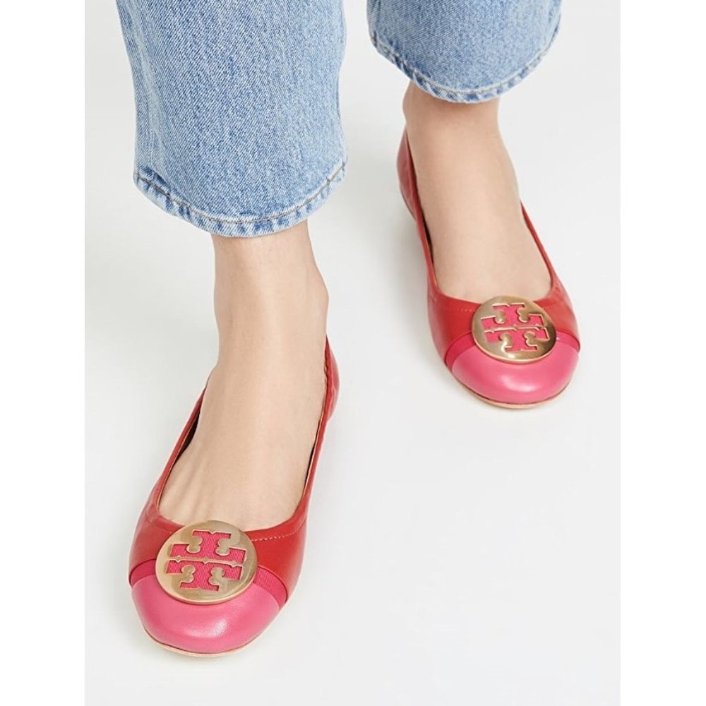 💗 NEW Tory Burch Minnie Cap-Toe Ballet Flat size 10